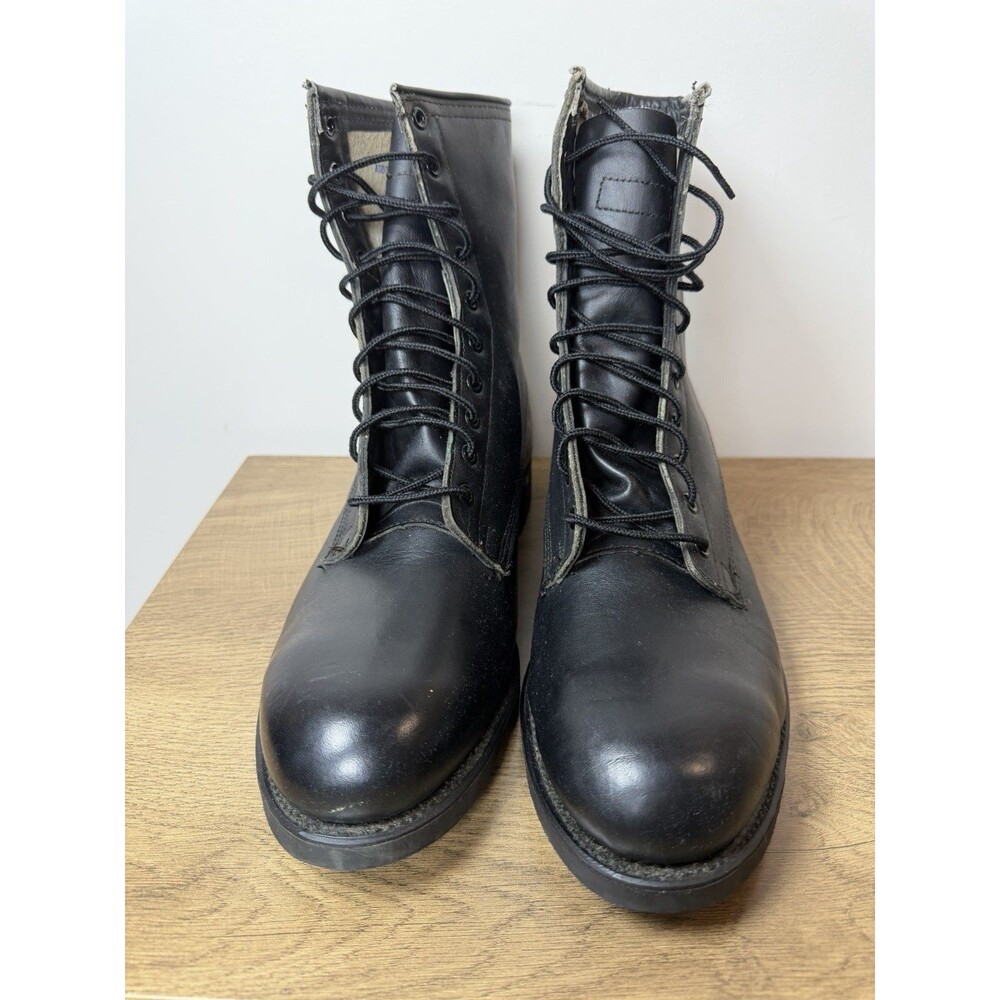 Vintage Addison Shoe Co. 1987 Military Men's Leather Combat Boots 9.5 R Biltrite